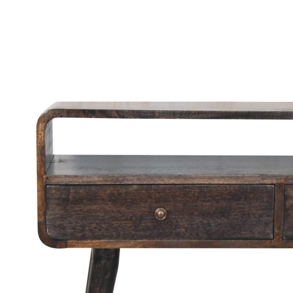 Curved Oak-ish Console Table - Image 5