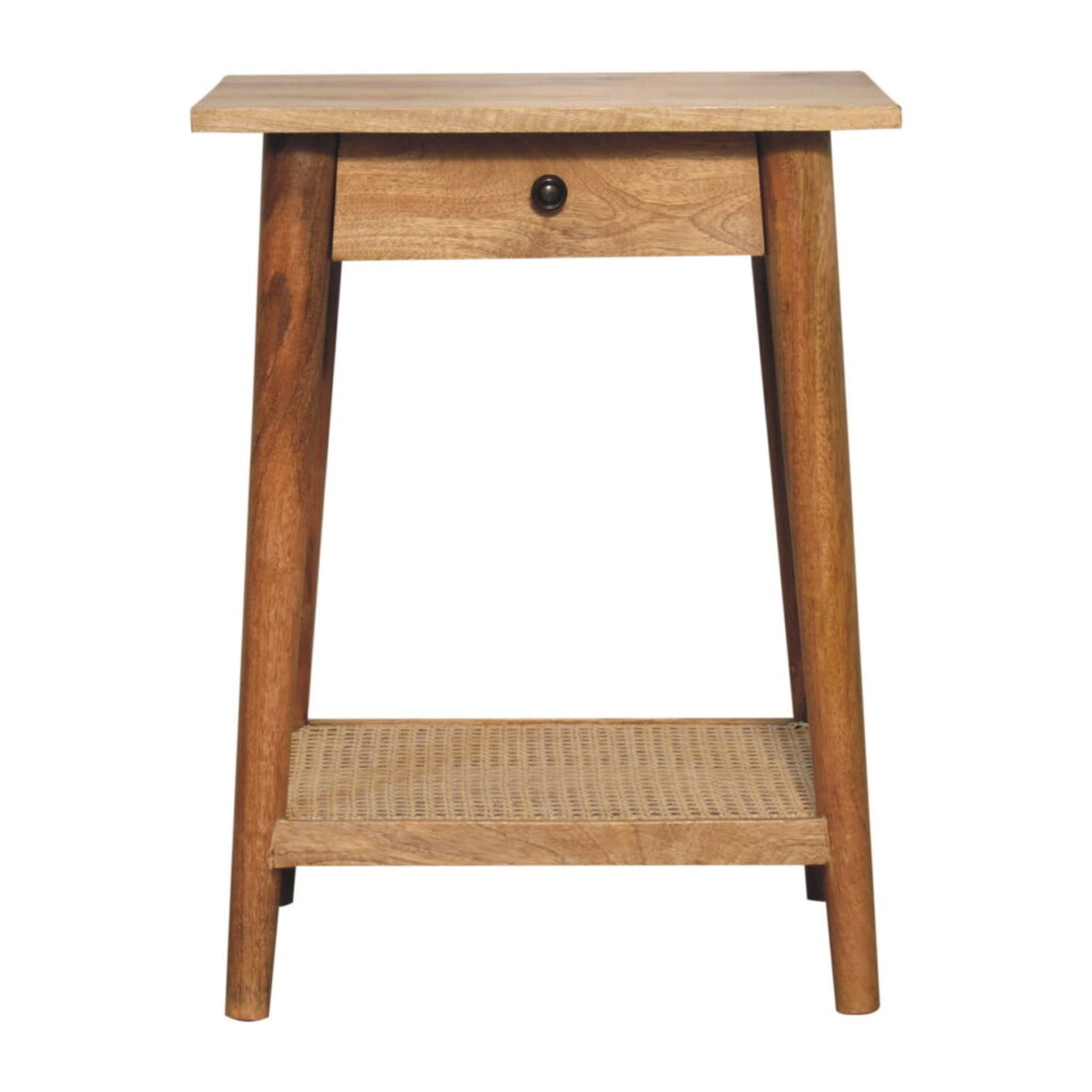 Woven Solid Wood End Table - Image 2