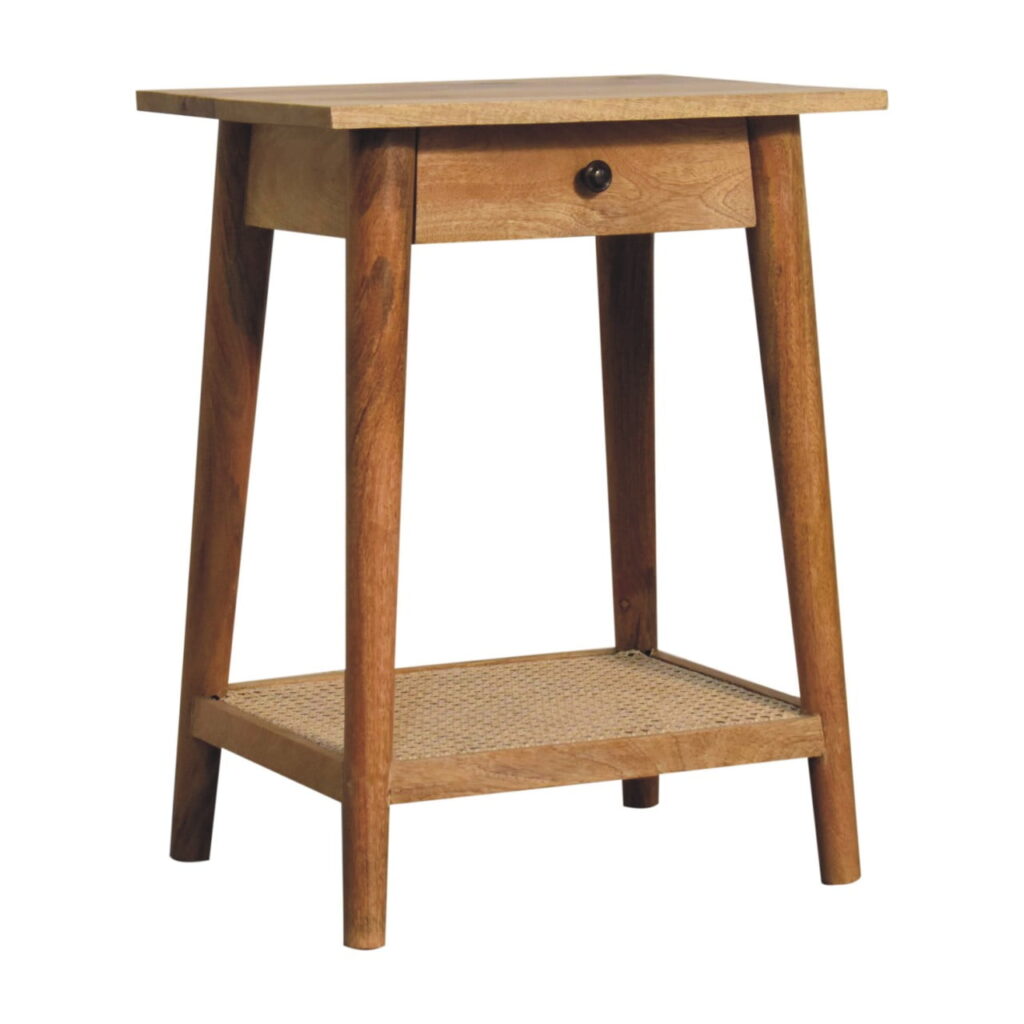 Woven Solid Wood End Table - Image 3