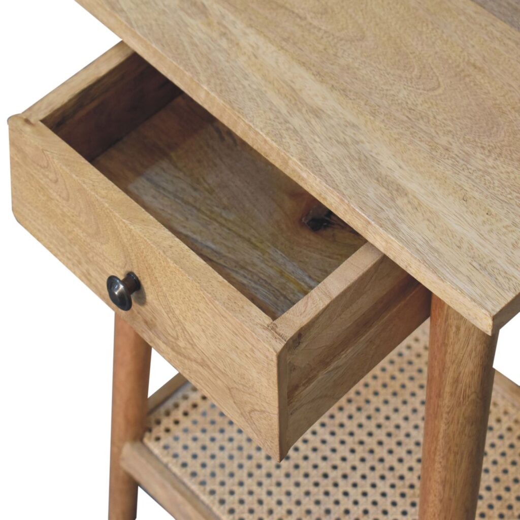 Woven Solid Wood End Table - Image 7