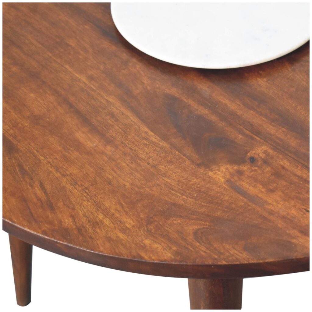 Chestnut Round Nordic End Table - Image 6