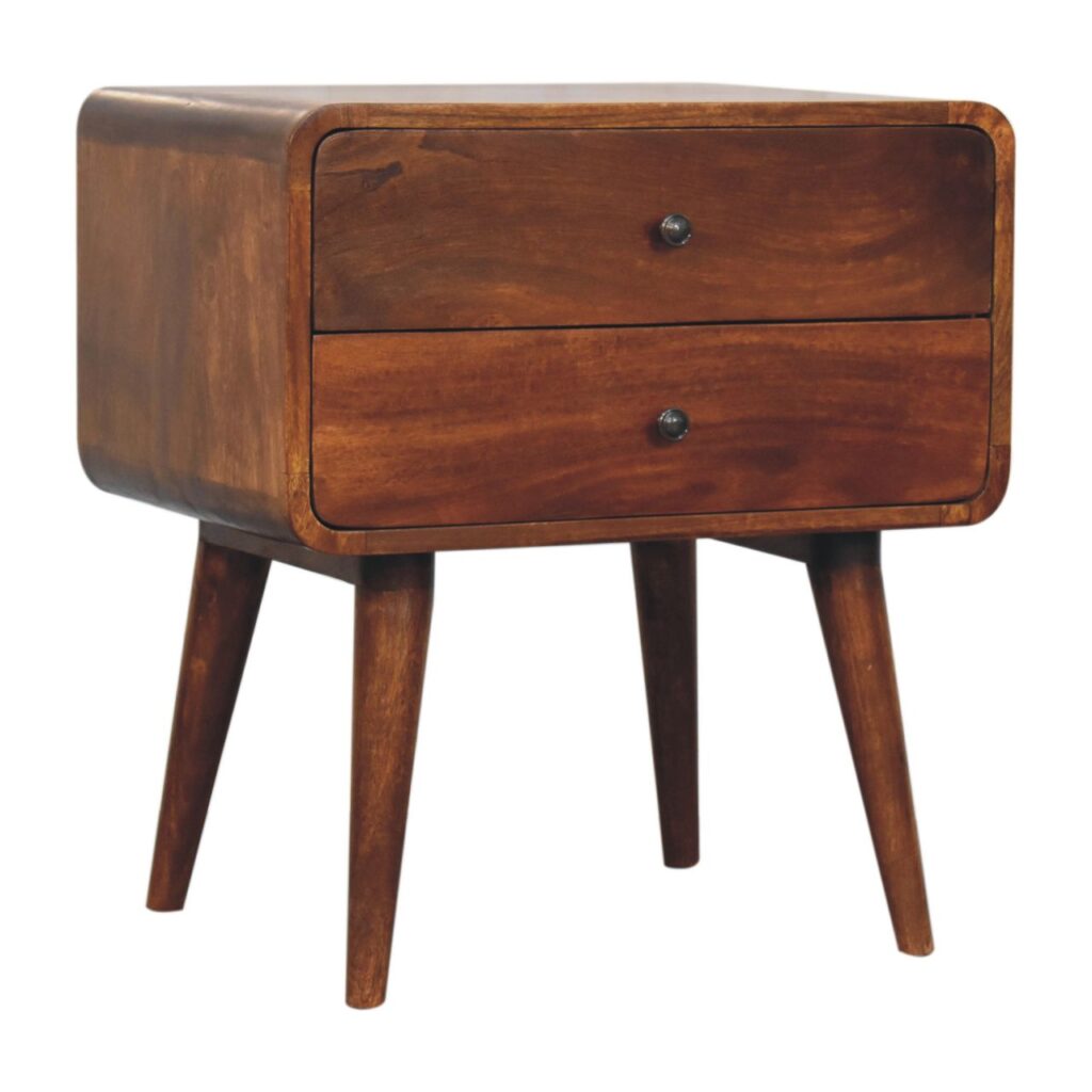 Large Curved Chestnut Bedside - Image 4