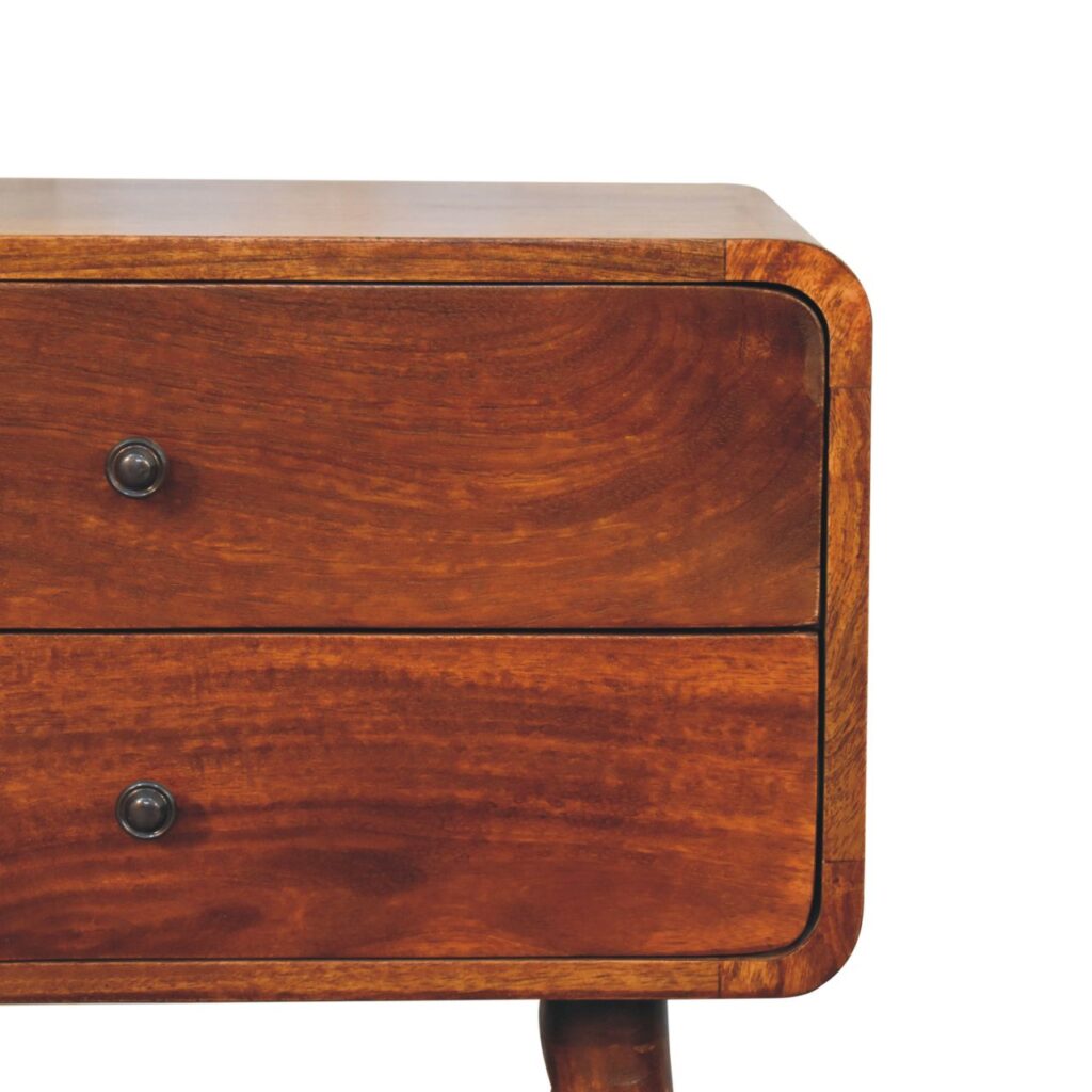 Large Curved Chestnut Bedside - Image 5