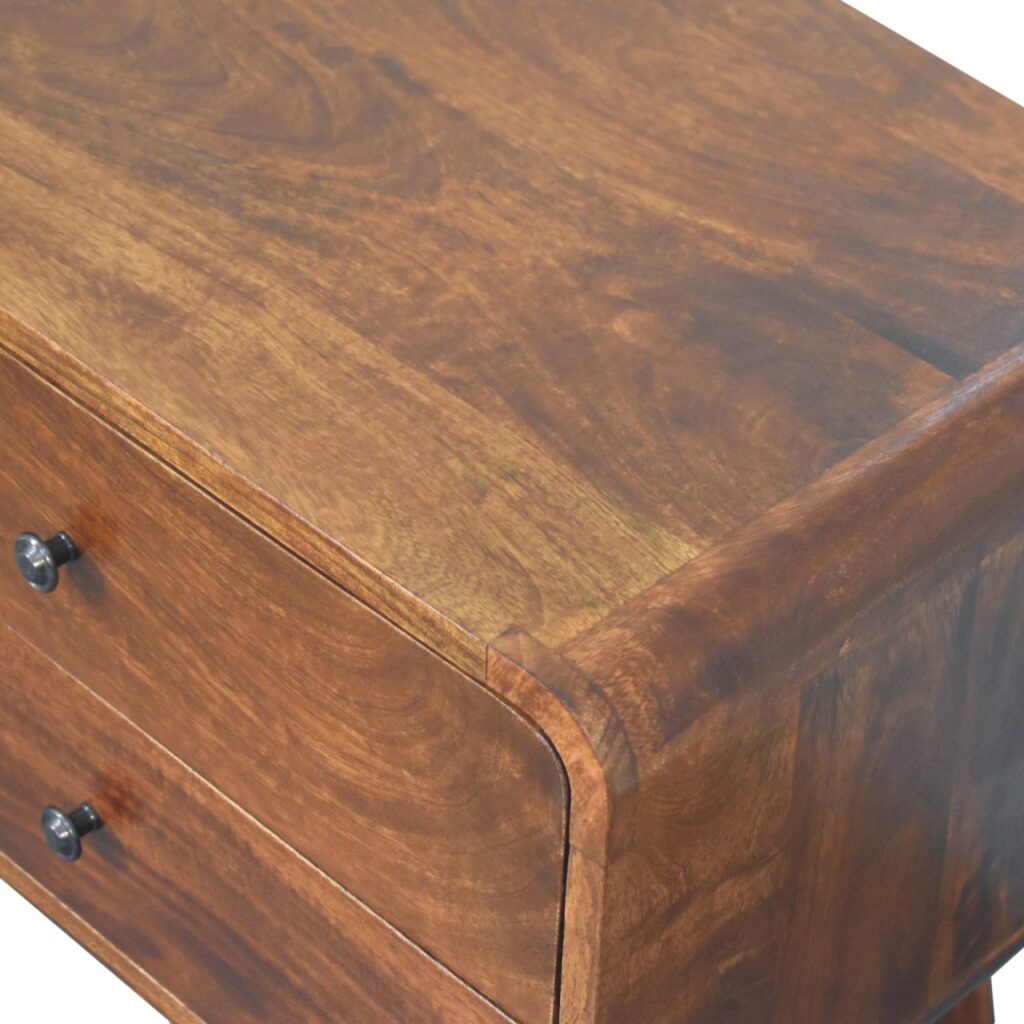 Large Curved Chestnut Bedside - Image 6