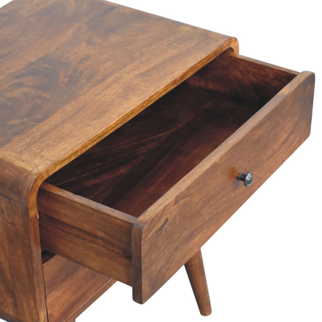 Large Curved Chestnut Bedside - Image 7