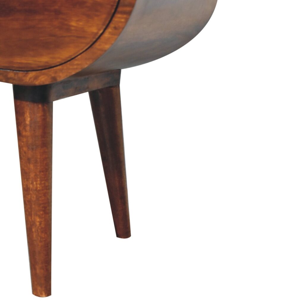 Large Chestnut Circular Open Bedside - Image 8