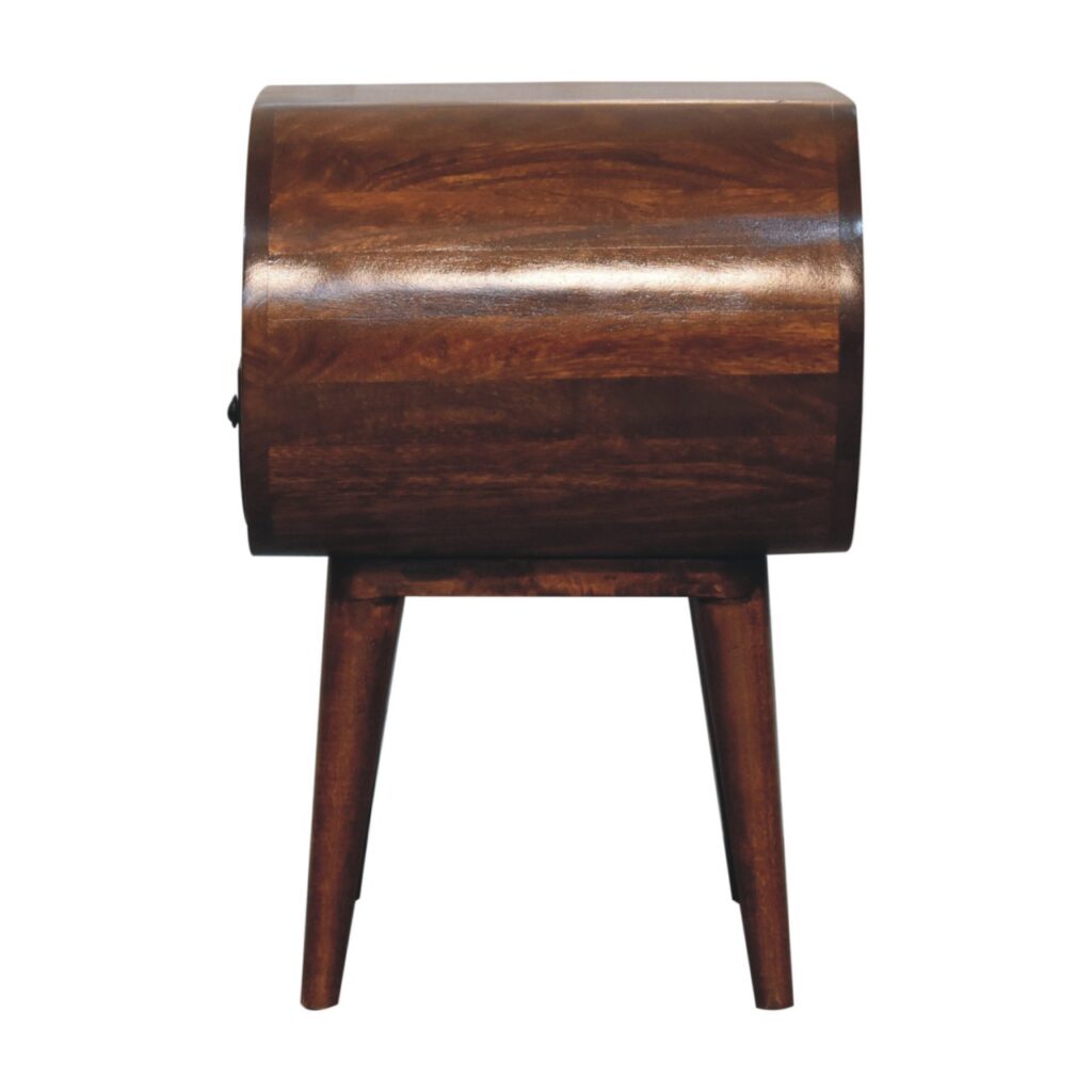 Large Chestnut Circular Open Bedside - Image 9