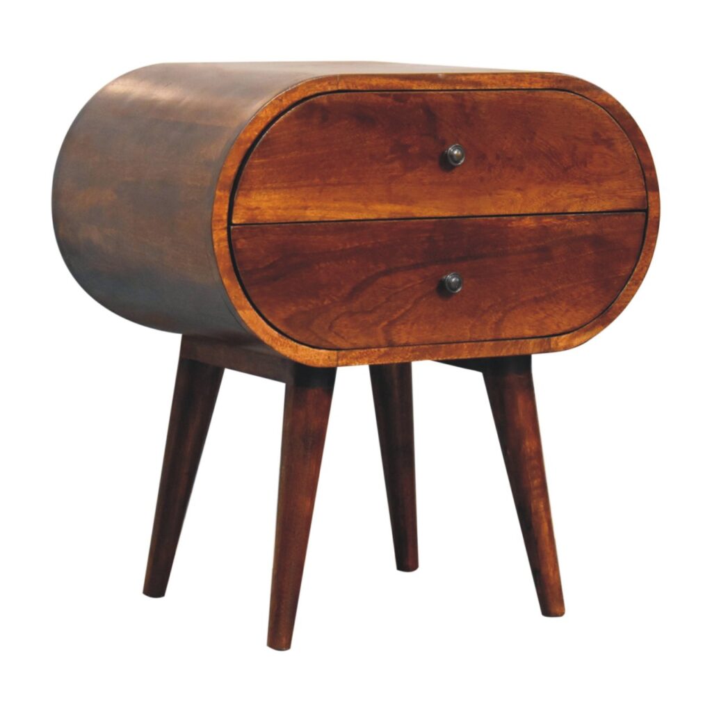 Large Chestnut Circular Bedside - Image 5