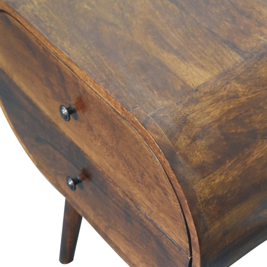 Large Chestnut Circular Bedside - Image 7