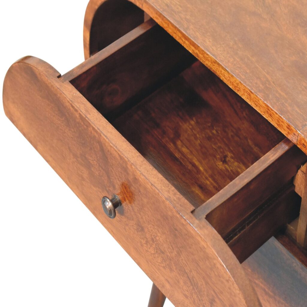 Large Chestnut Circular Bedside - Image 8