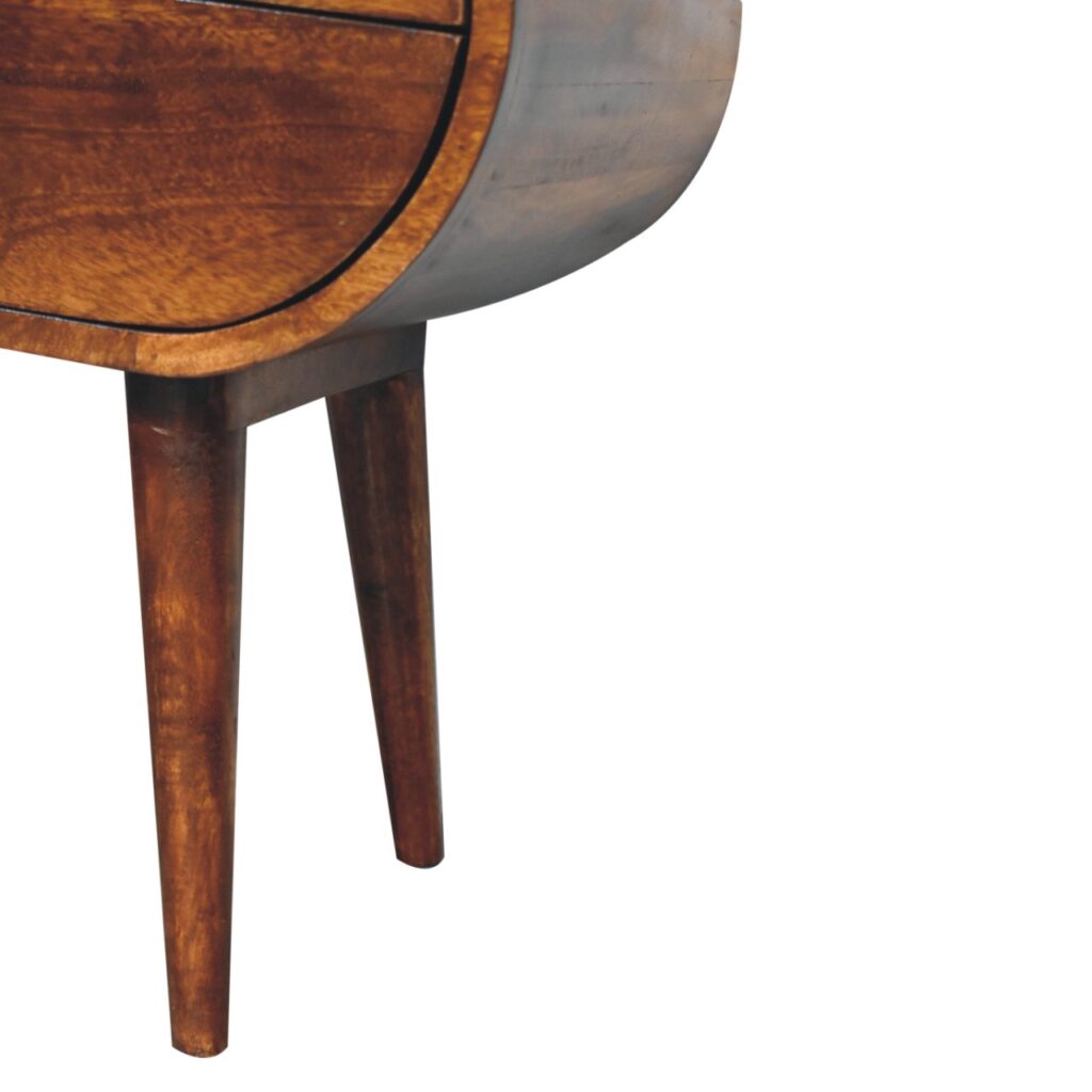 Large Chestnut Circular Bedside - Image 9