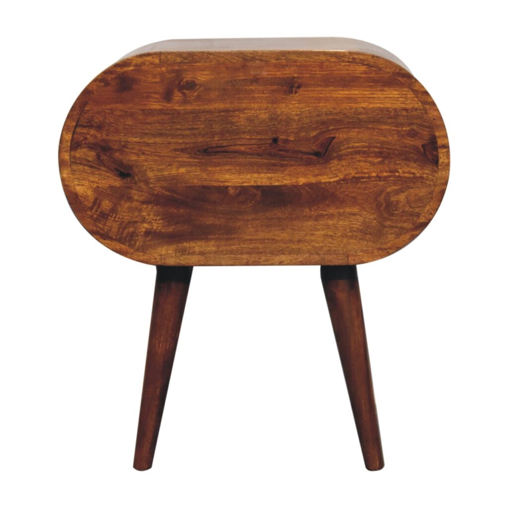 Large Chestnut Circular Bedside - Image 2