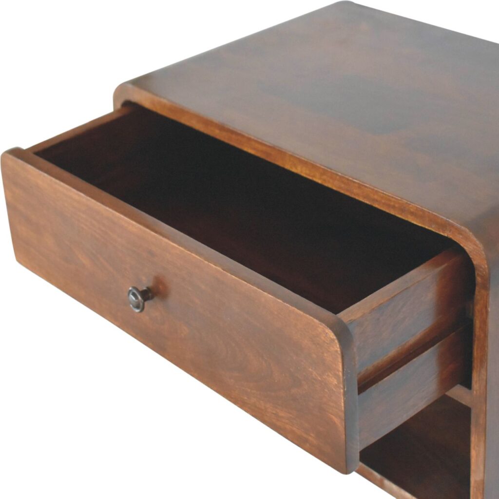 Large Chestnut Curve Floating Bedside - Image 6