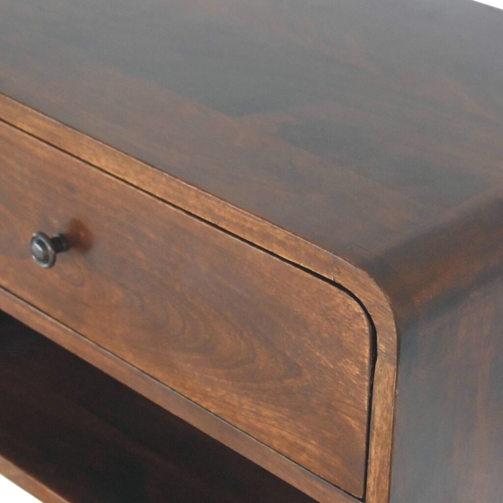 Large Chestnut Curve Floating Bedside - Image 7