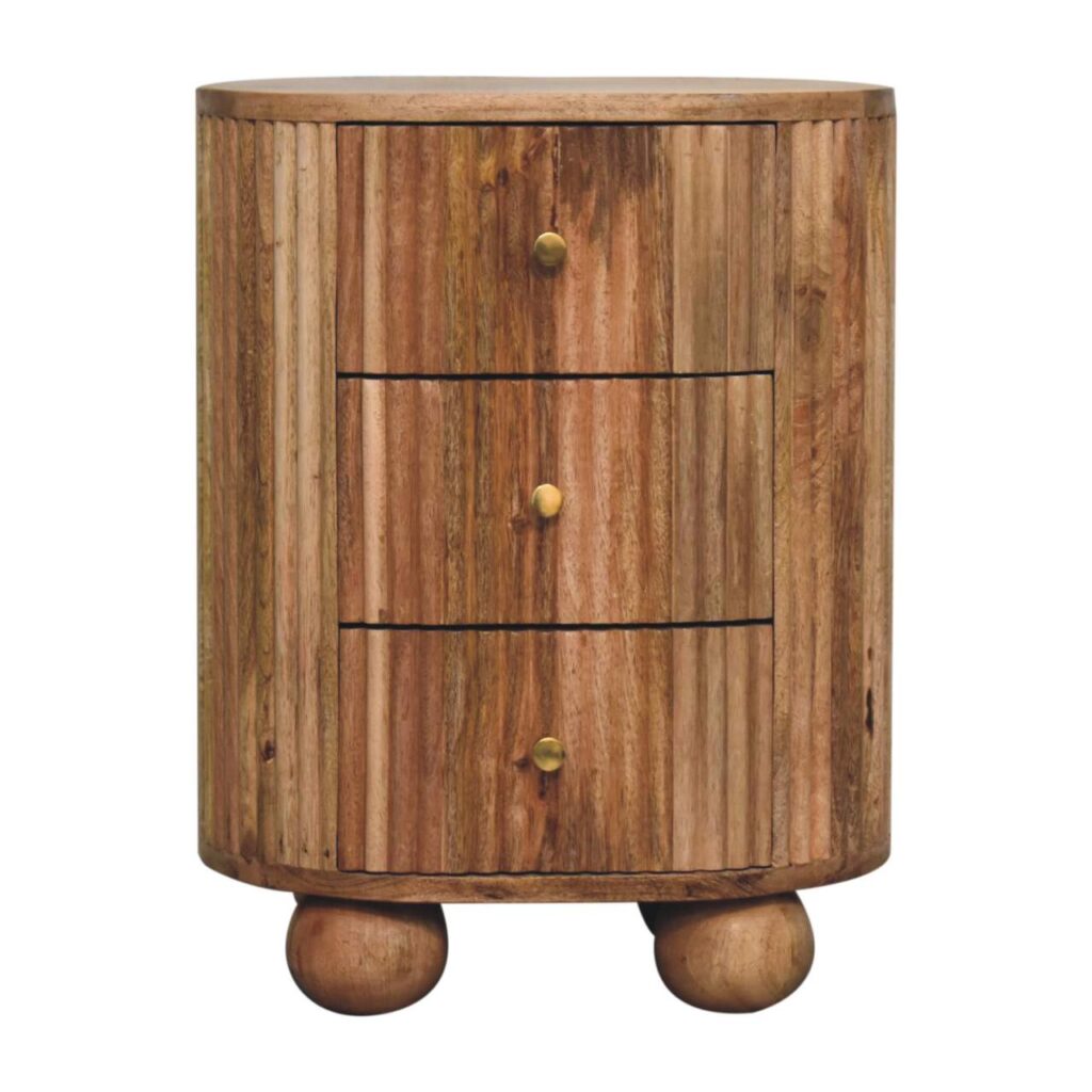 Soba Ball 3 Drawer Bedside - Image 2