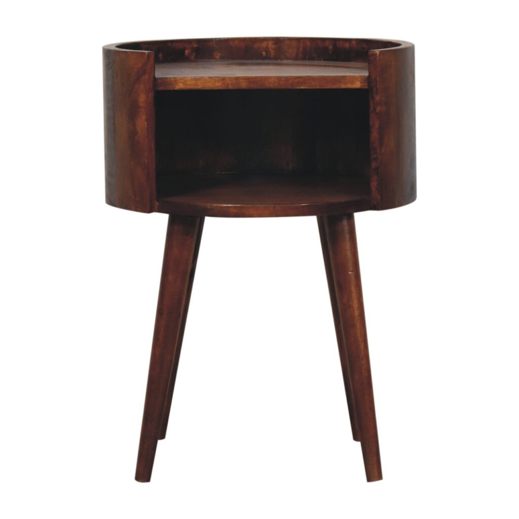 Chestnut Round Open Slot Bedside - Image 2