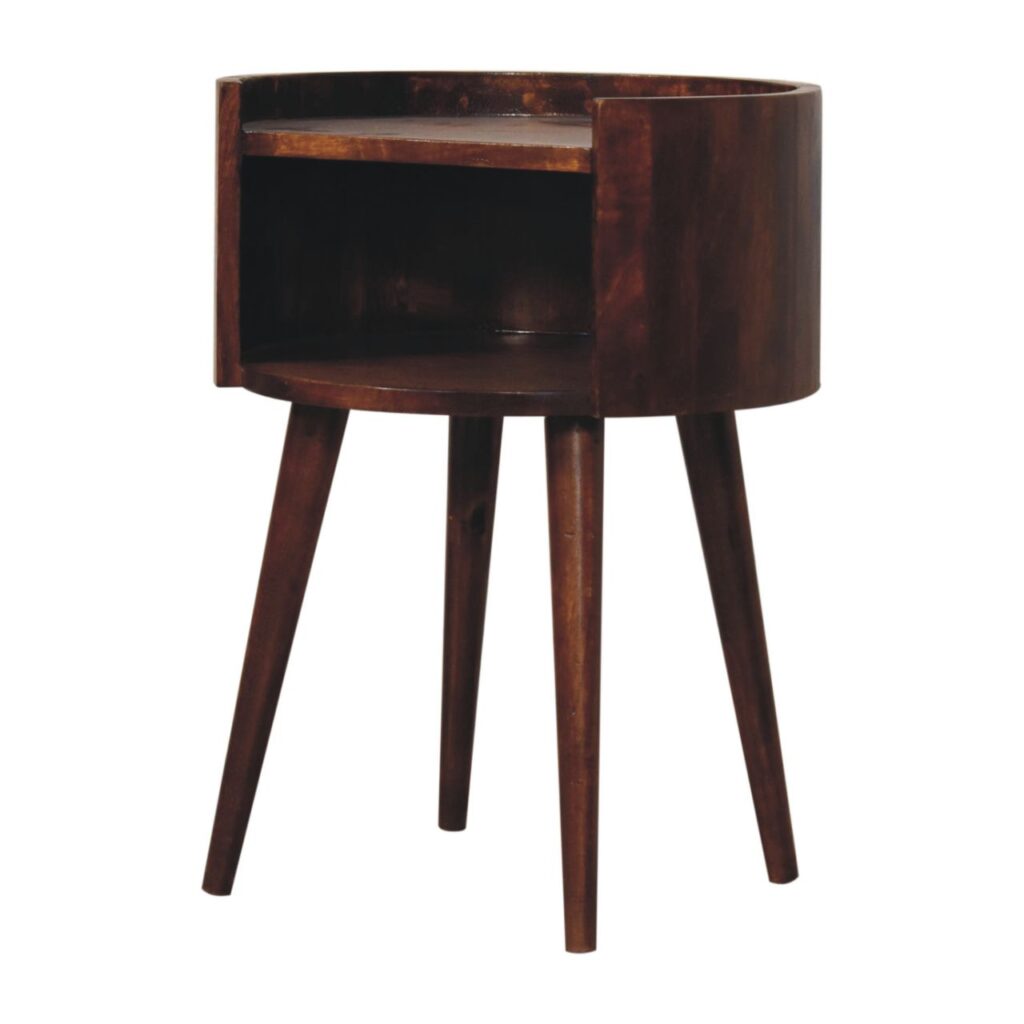 Chestnut Round Open Slot Bedside - Image 3