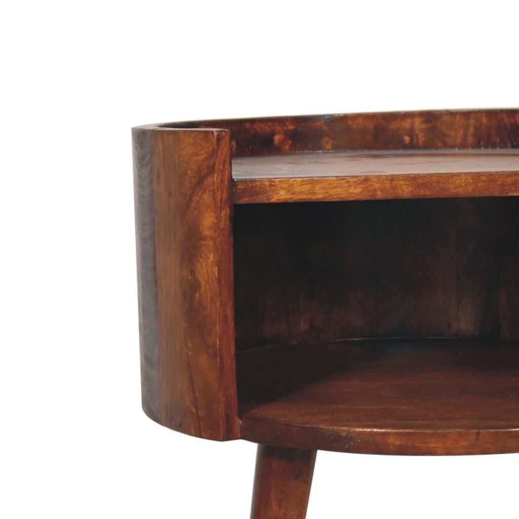 Chestnut Round Open Slot Bedside - Image 5