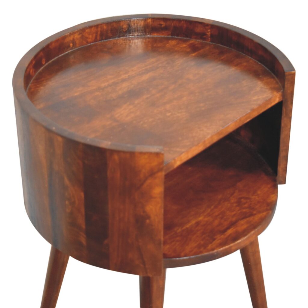 Chestnut Round Open Slot Bedside - Image 6