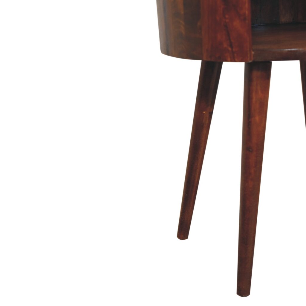 Chestnut Round Open Slot Bedside - Image 7