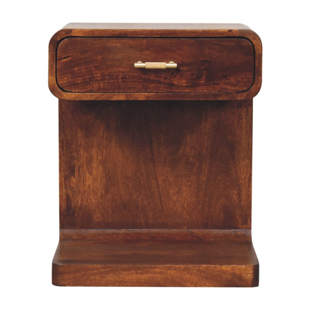 Chestnut T-Bar Rounded Bedside - Image 2