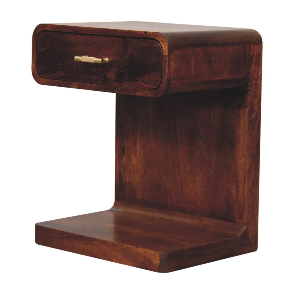 Chestnut T-Bar Rounded Bedside - Image 4