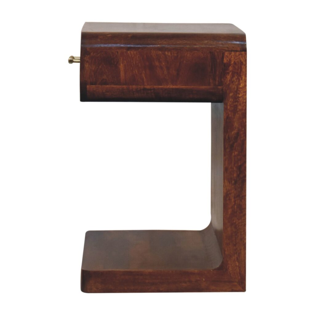 Chestnut T-Bar Rounded Bedside - Image 9