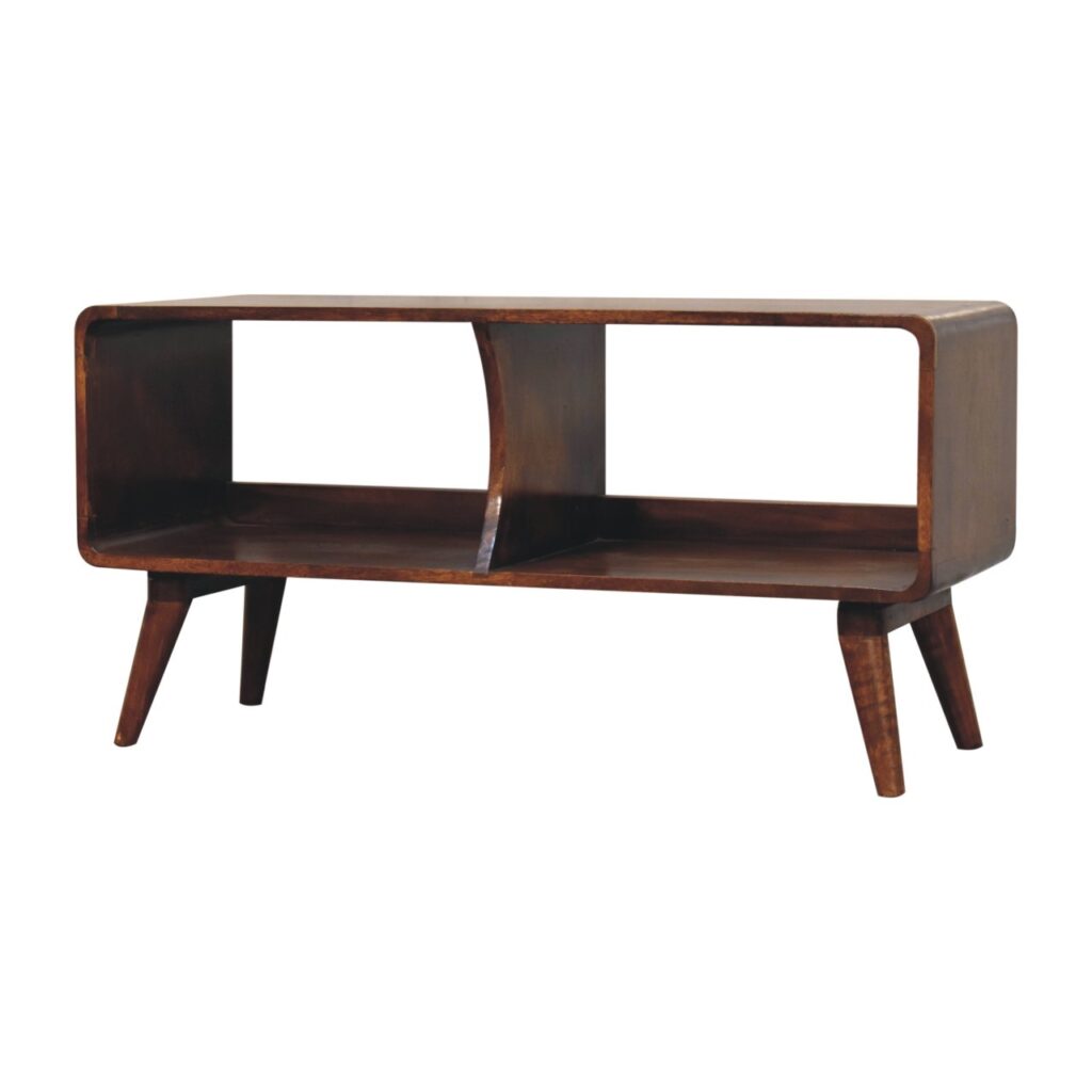 Curved Chestnut Double Slot Media Unit - Image 2