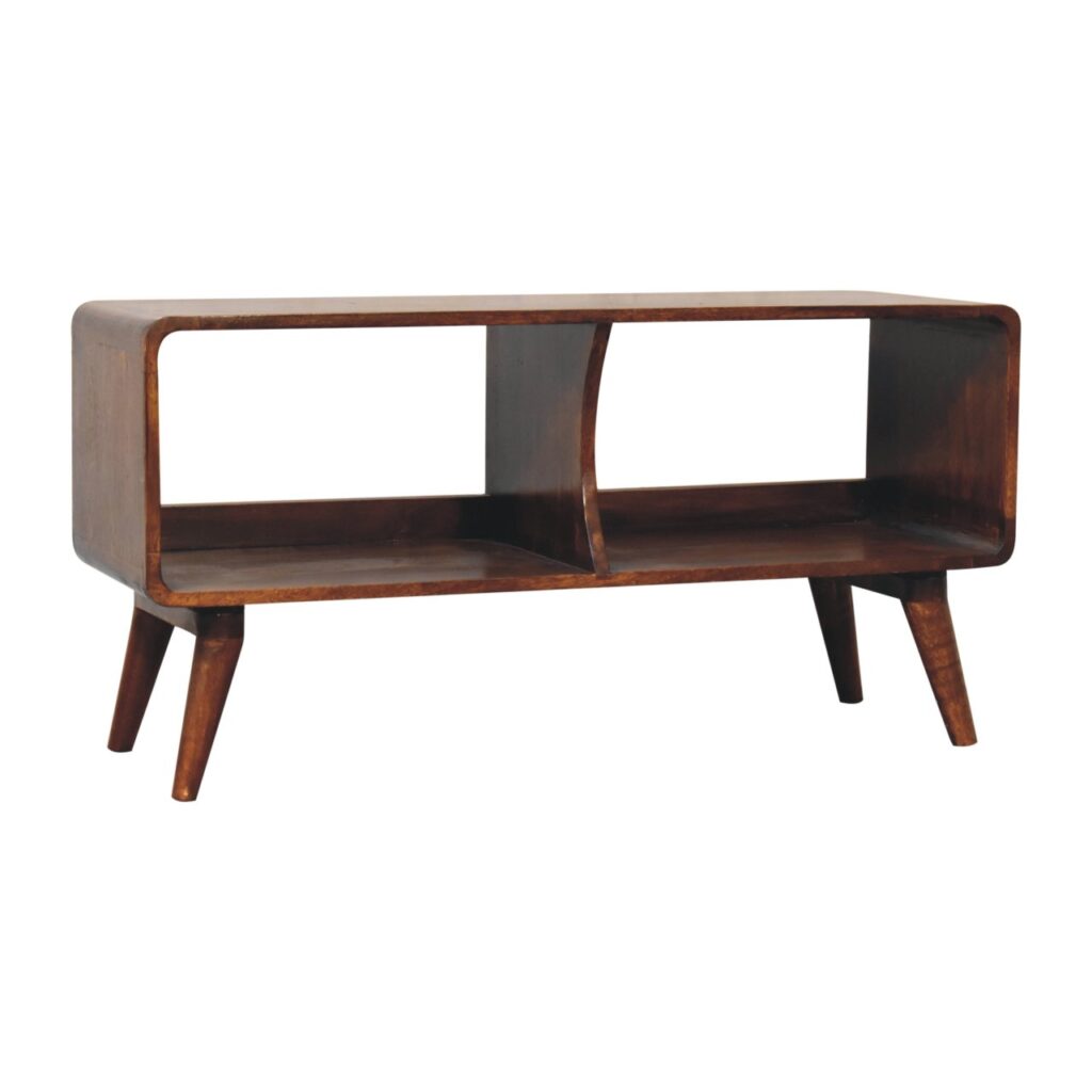 Curved Chestnut Double Slot Media Unit - Image 3