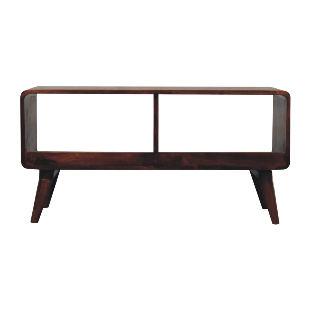 Curved Chestnut Double Slot Media Unit - Image 8