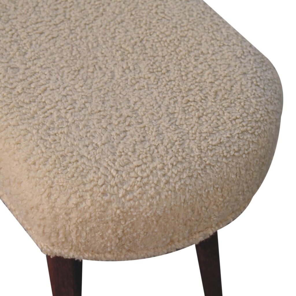 Honey Caramel Boucle Cream Nordic Bench - Image 5