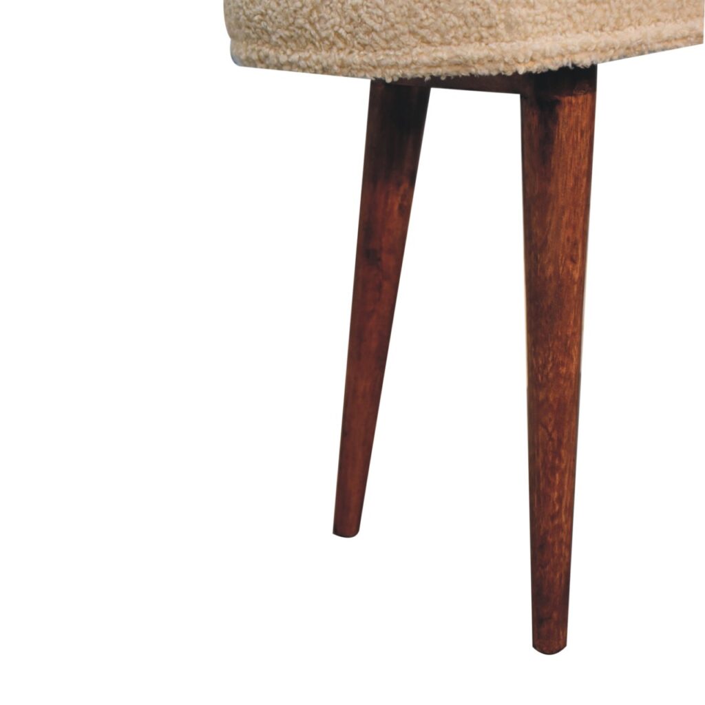 Honey Caramel Boucle Cream Nordic Bench - Image 7