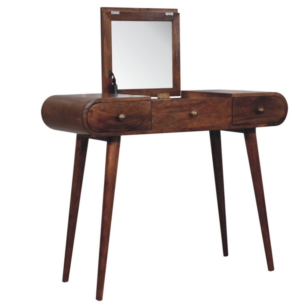 Honey Caramel Round Dressing Table - Image 7