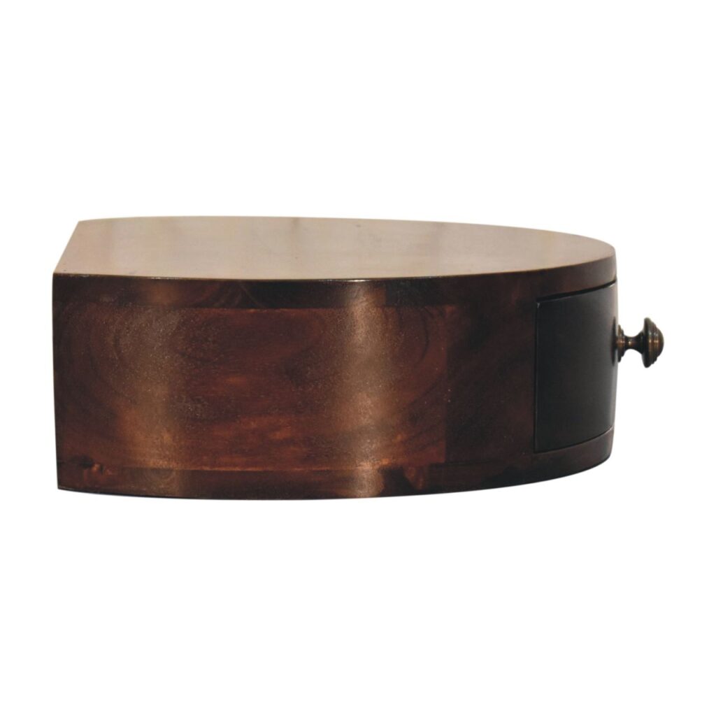 California Walnut Wall Mounted Rounded Bedside - Image 8