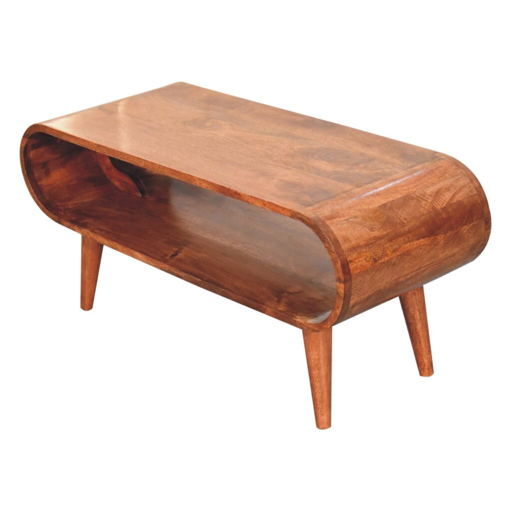 Amaya Nordic Style Honey Caramel Coffee Table - Image 6