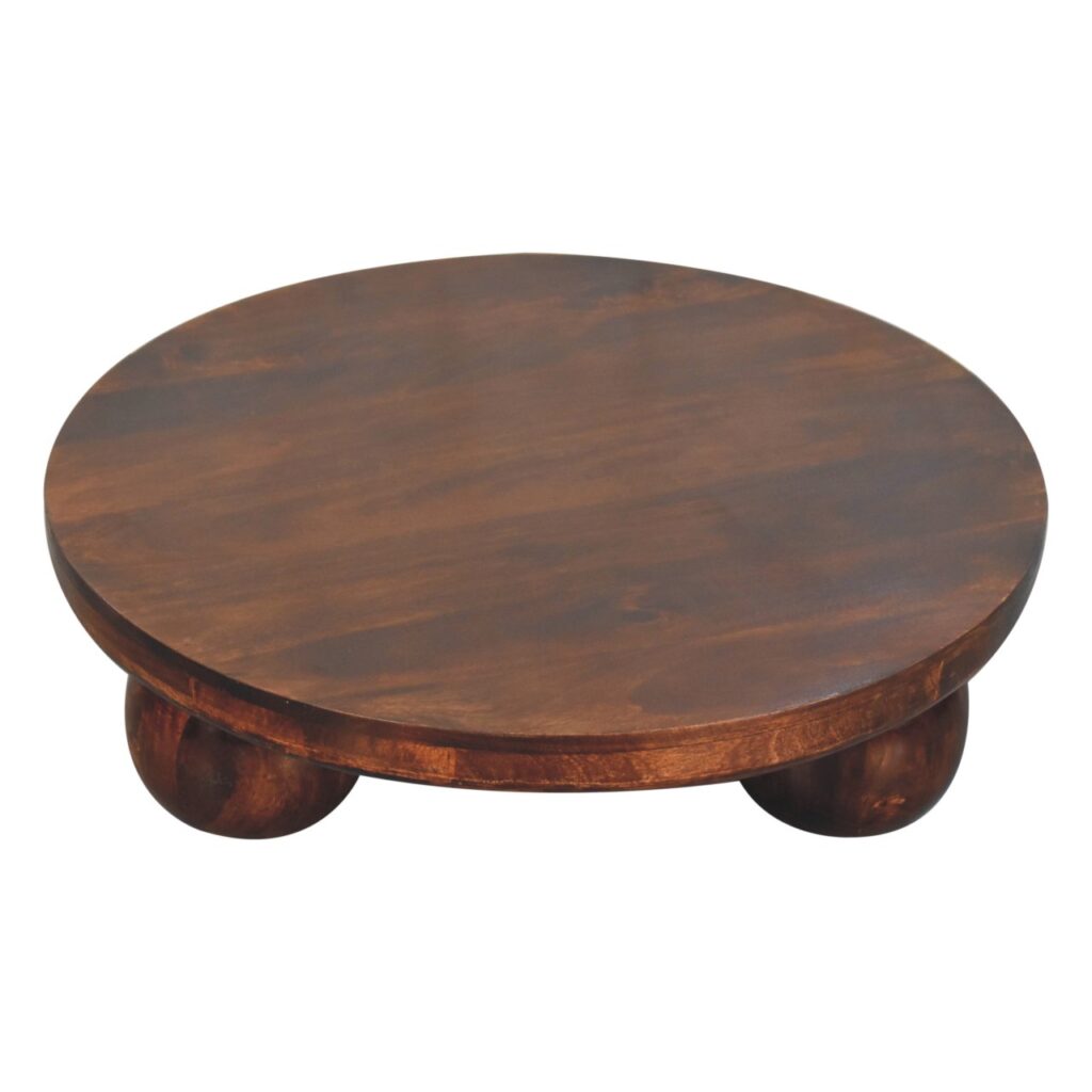 California Walnut Central Table with Ball Feet - Image 2