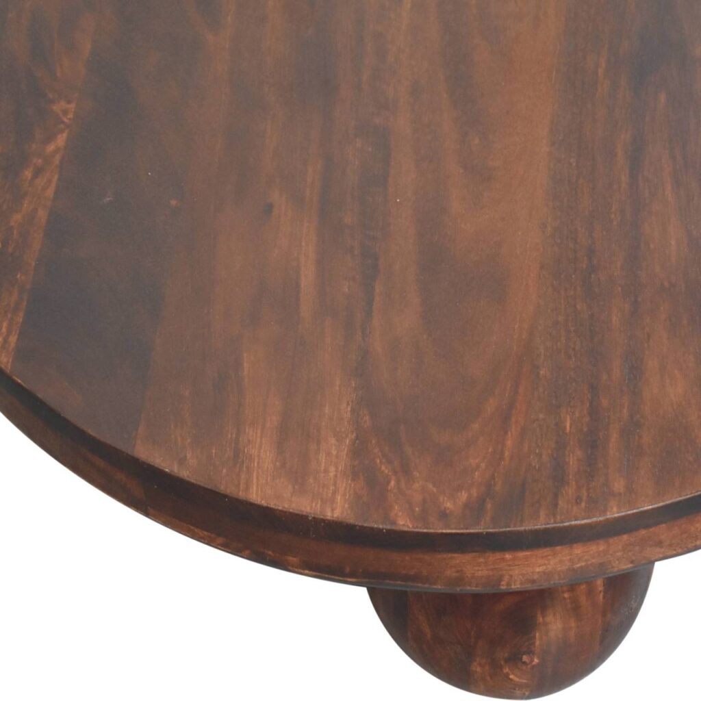 California Walnut Central Table with Ball Feet - Image 5