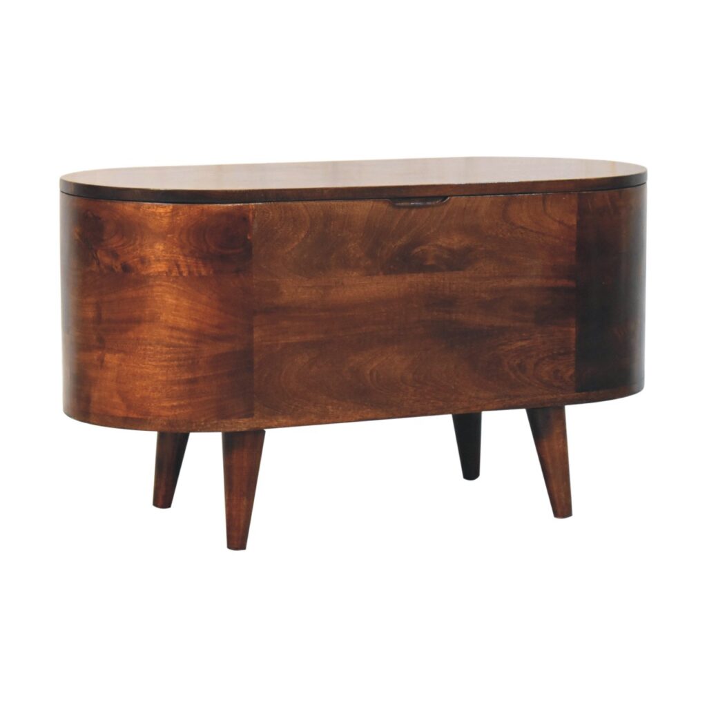 Curved California Walnut Blanket Box - Image 3