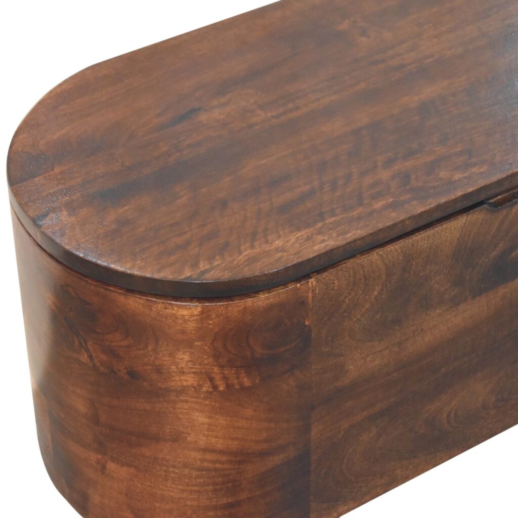 Curved California Walnut Blanket Box - Image 5