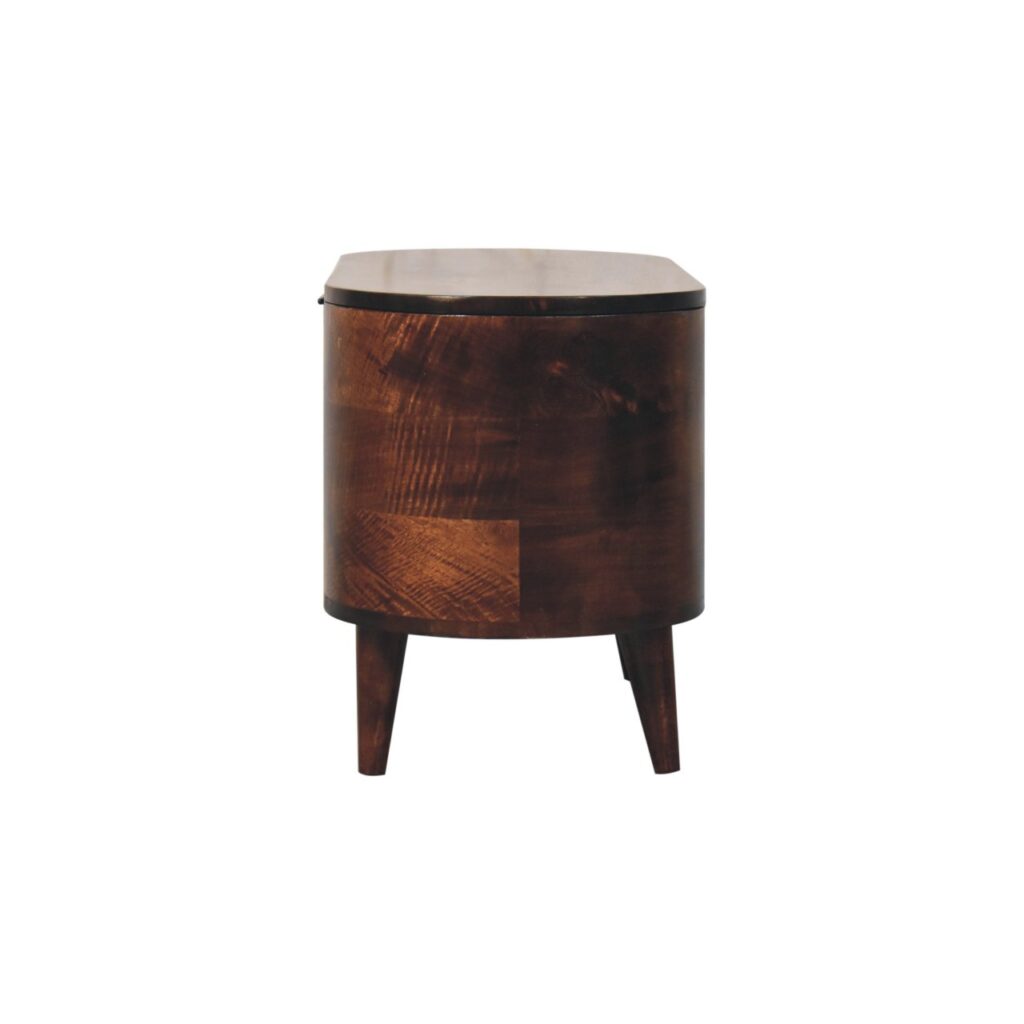 Curved California Walnut Blanket Box - Image 8