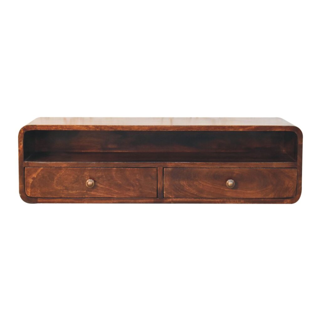 Floating California Walnut Open Console