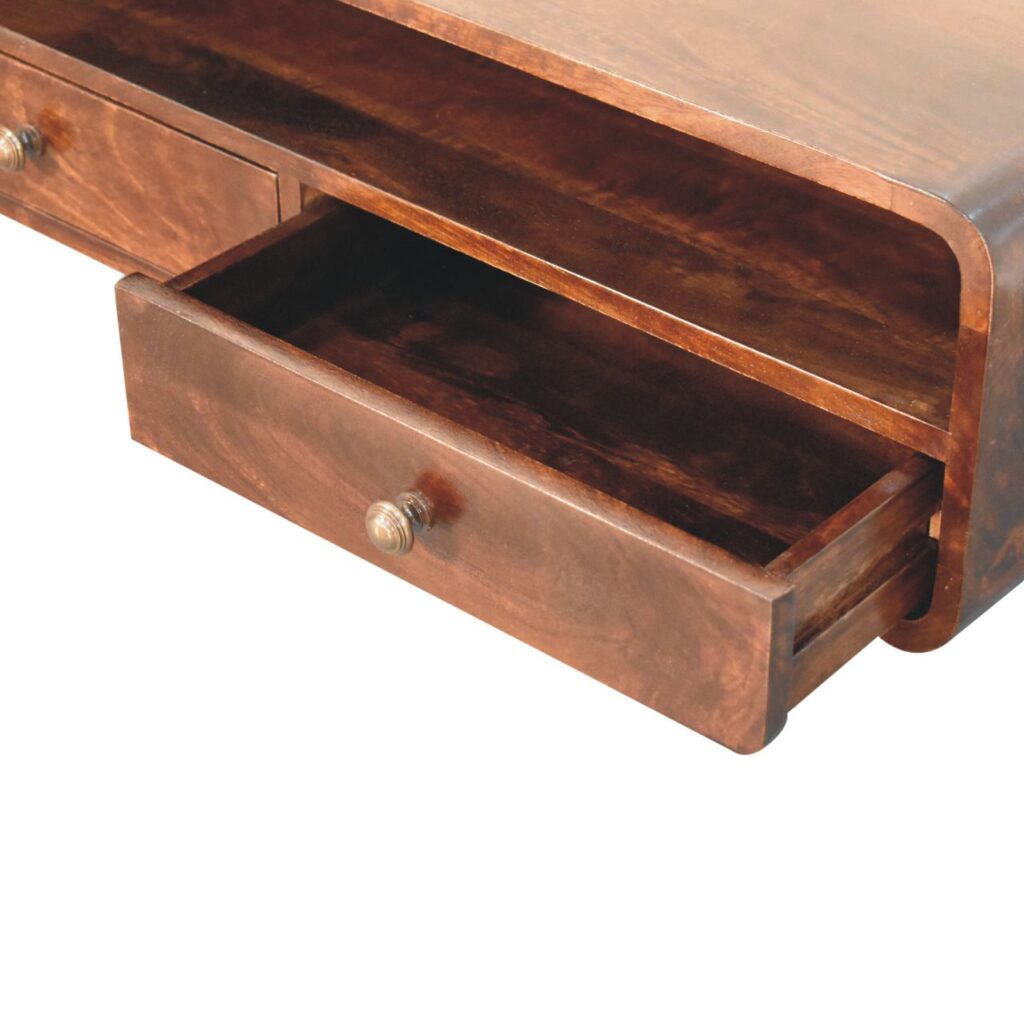 Floating California Walnut Open Console - Image 6