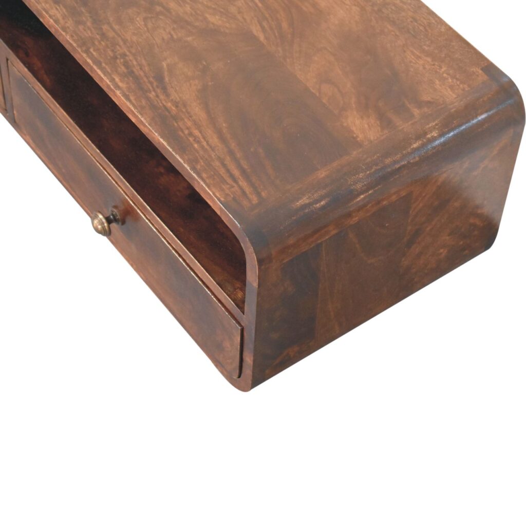 Floating California Walnut Open Console - Image 7