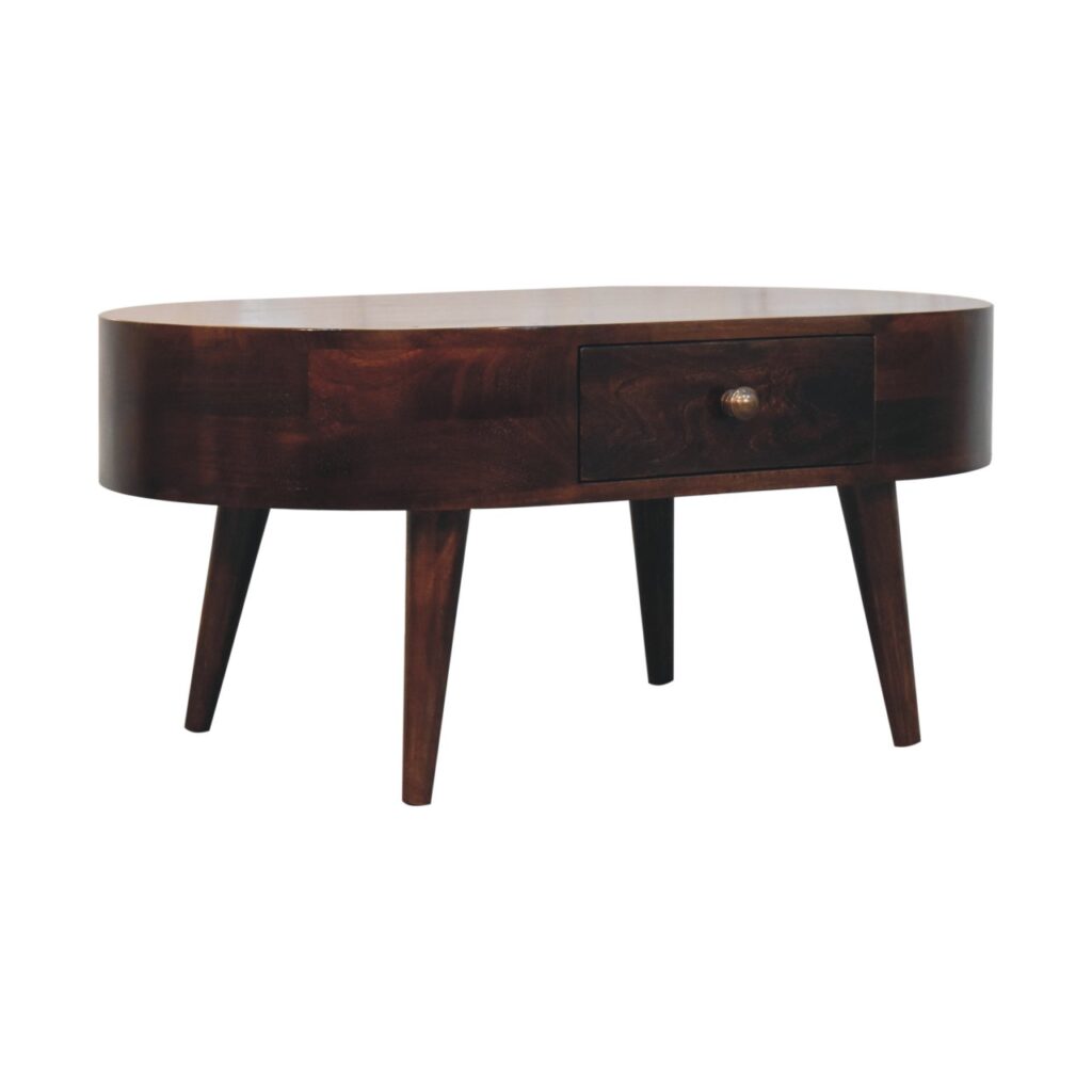 California Walnut Rounded Coffee Table - Image 2