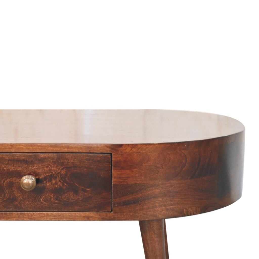 California Walnut Rounded Coffee Table - Image 4