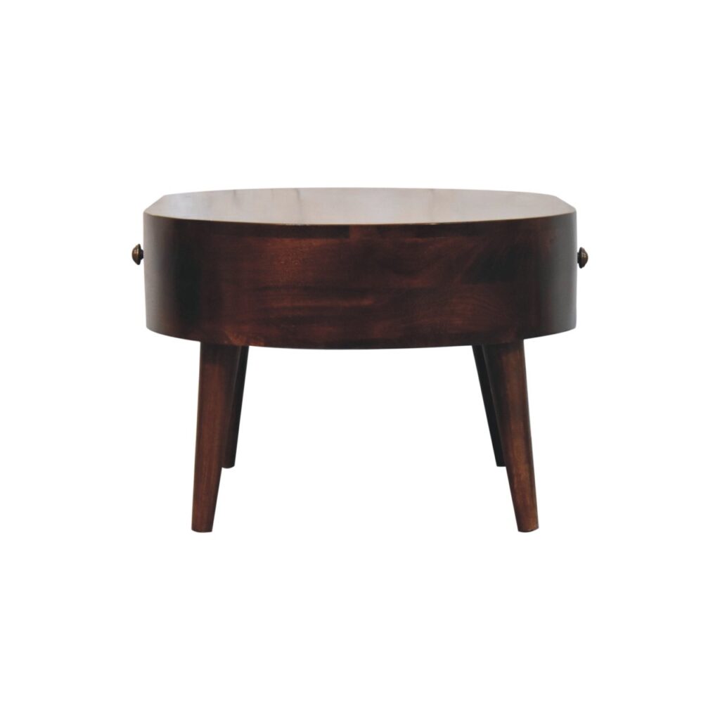 California Walnut Rounded Coffee Table - Image 9