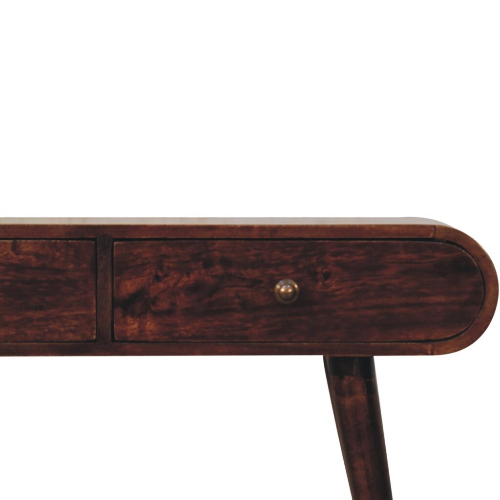 California Walnut Curved Edge Console Table - Image 5