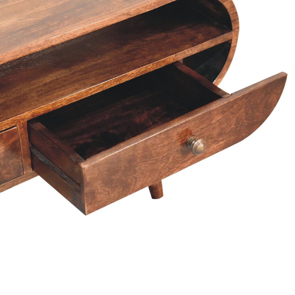 California Walnut Circular TV Stand - Image 7