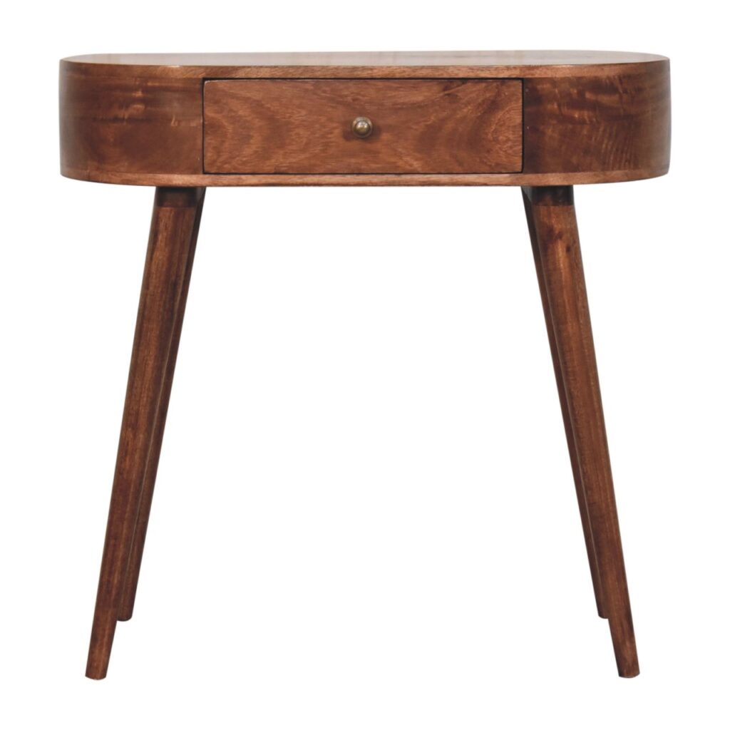 California Walnut Rounded Small Console Table - Image 2