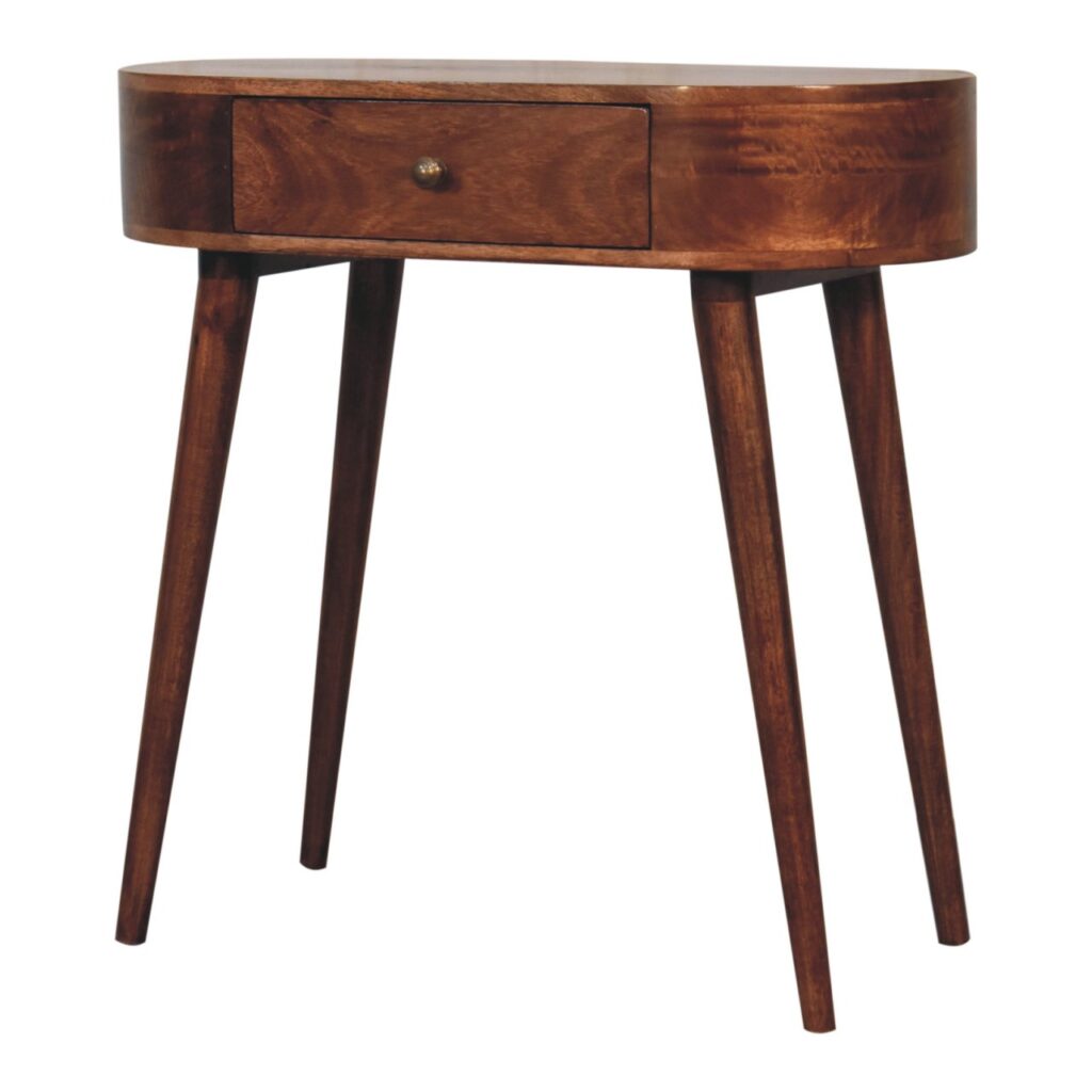 California Walnut Rounded Small Console Table - Image 3